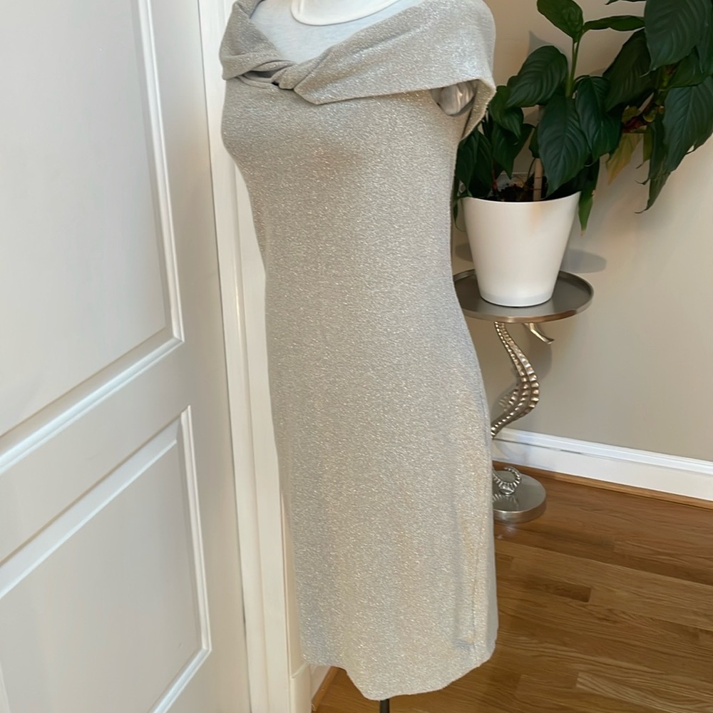 Nicole Miller Off Shoulder Twist Sparkly Dress Size M